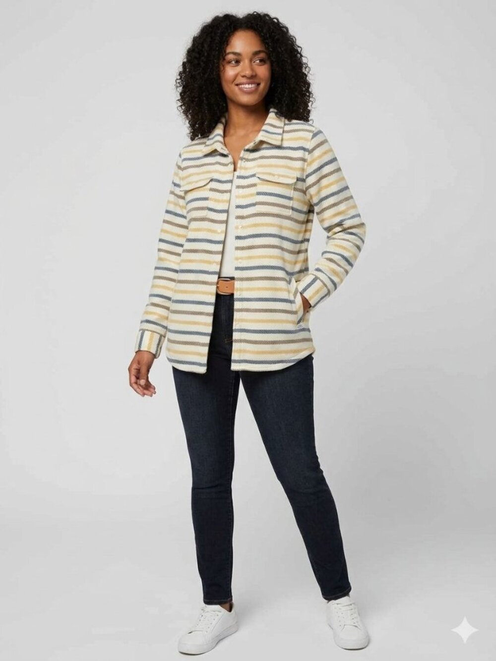 O'Neill polar fleece snap button-up shacket, size XL